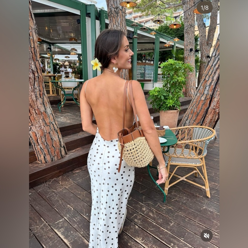 Zara White Polka Dot Slip Dress - Picture 13 of 16